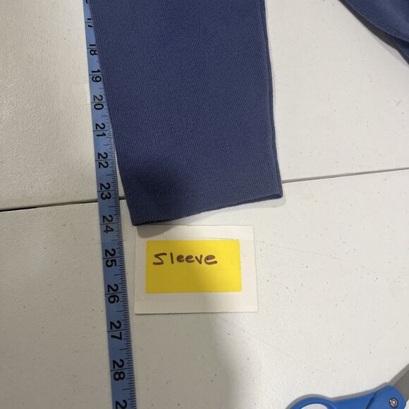 Travelsmith Women's Blue Long Sweater 2 Buttons L Cotton Loose Flowy Comfort - Picture 7 of 10